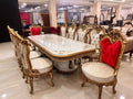 Dinning Table with 10 Chairs (Carving) High Graded